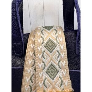 Crossbody Purse Strap Green White Tan Aztec Bag Strap Guitar Strap NEW
